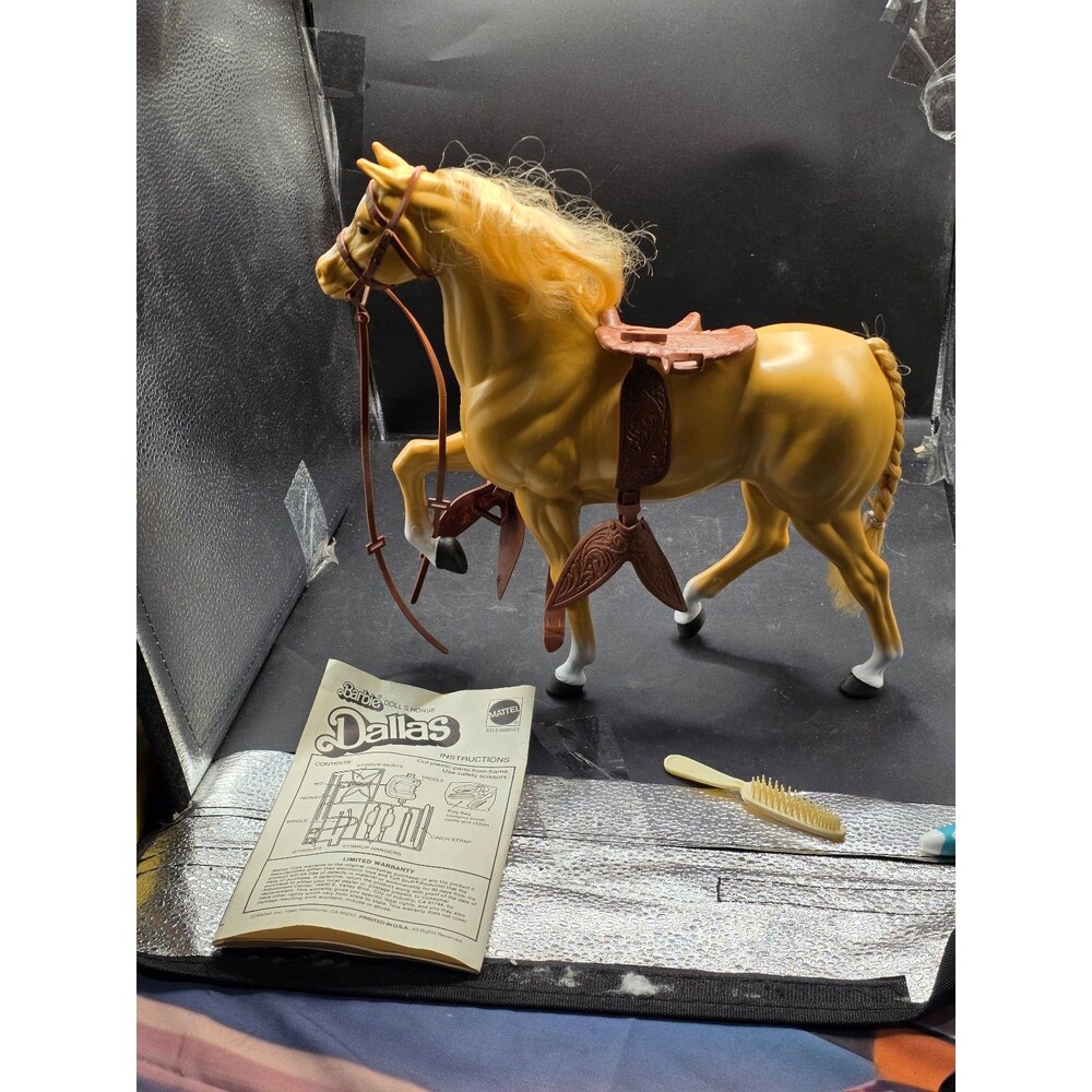 Vintage 1980 Mattel Dallas Barbie Doll’s Horse Palomino #3312 w/ Box & Brush